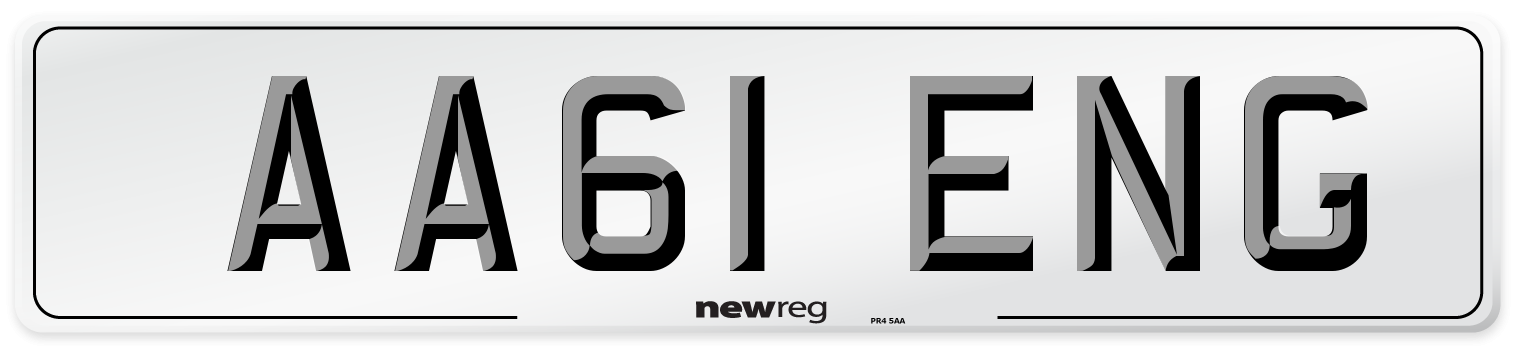 AA61 ENG Number Plate from New Reg